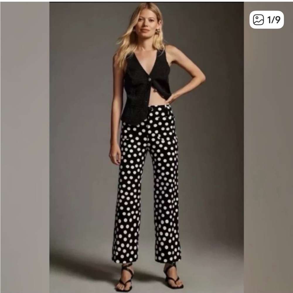 Maeve Anthropologie Colette Polka Dot Pants